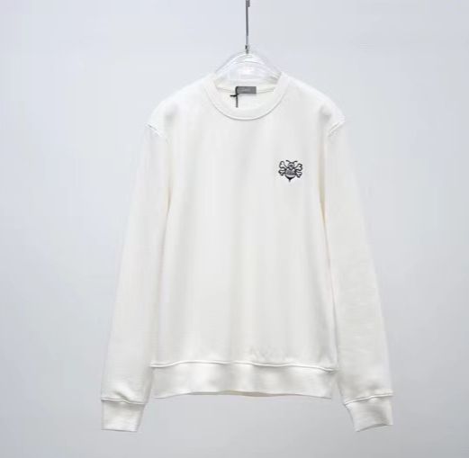 Dior x Stussy bee logo white sweater front details